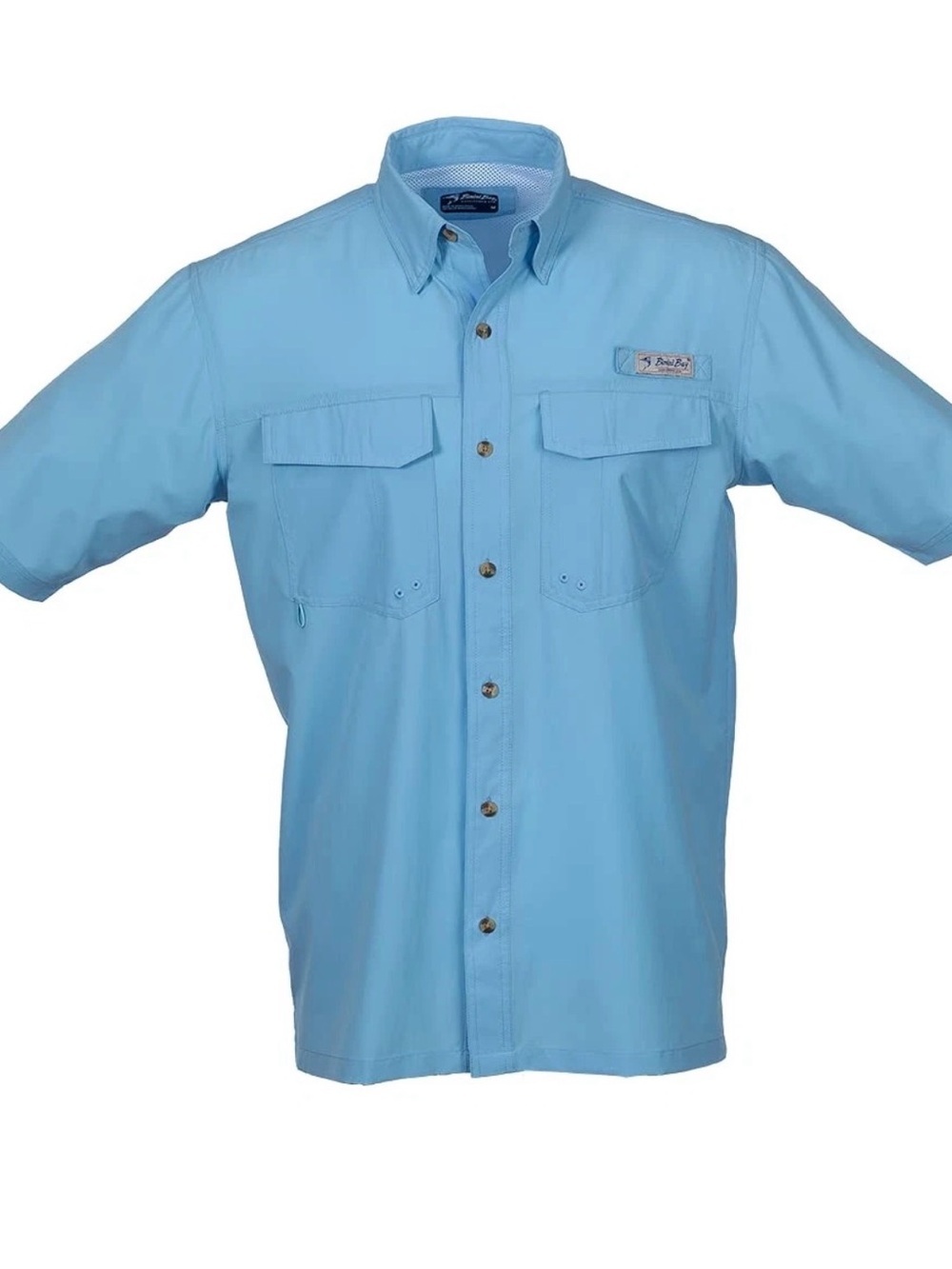 Bimini Bay Men's Short-Sleeve Button-Down Shirt in Light Blue
